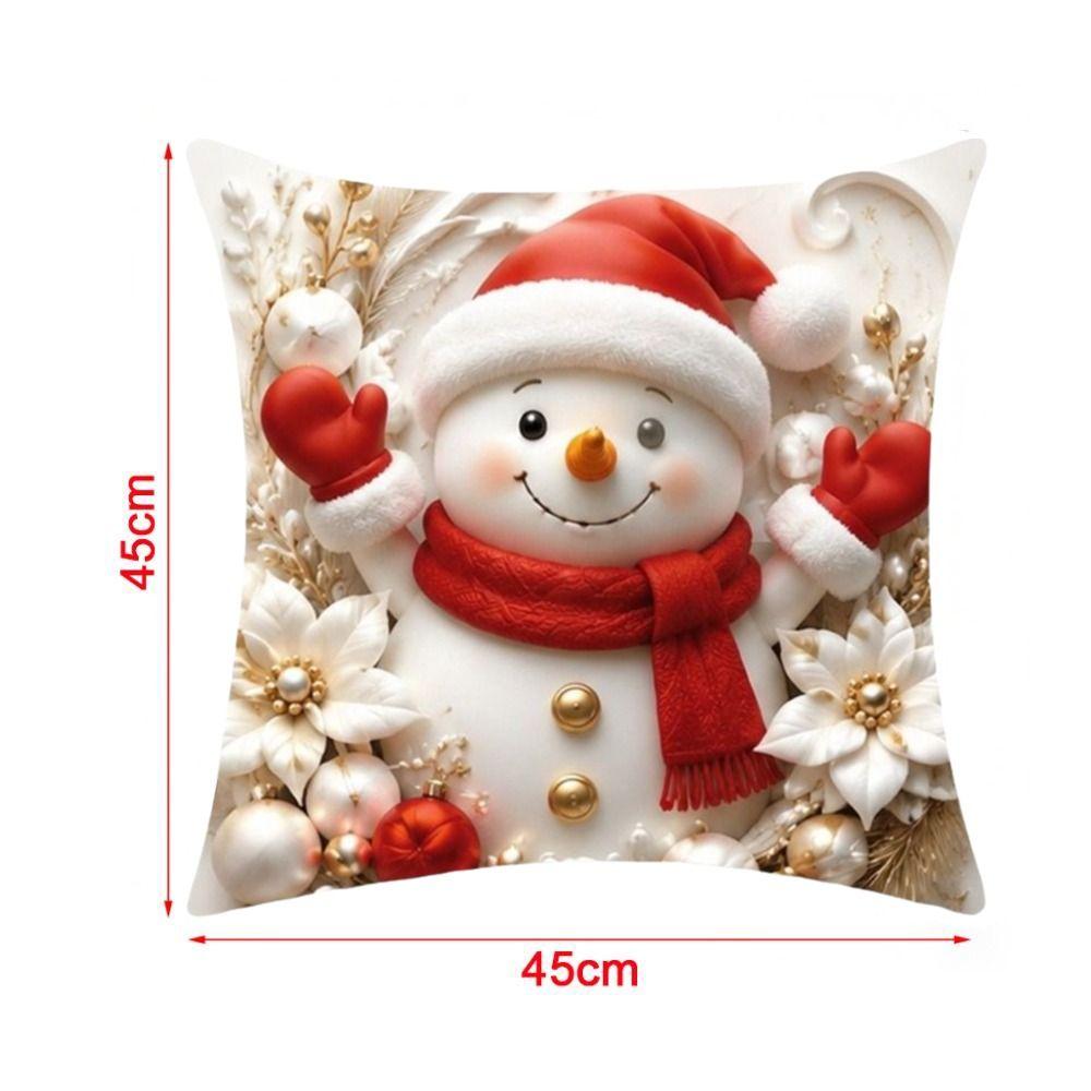 45x45cm Christmas Pillow Covers Detachable Soft Holiday Cushion Case  Sofa House Room