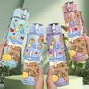 1PC Capybara Candy Bottle Print 750ml Color Plastic Sports Water Bottle Leakproof Flip Straw Lid Suitable for Sports Office Home Use