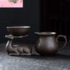 Retro Handmade Purple Clay Fair Cup Tea Ceremony Raw Ore Zisha Tea Set Accessories Household Tea Divider Chahai Tea Strainer