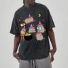 Cartoon Animal Print Style Shirts Men Pattern Cotton T-Shirt Water Wash Vintage Loose Clothing Personality Women's Tshirt