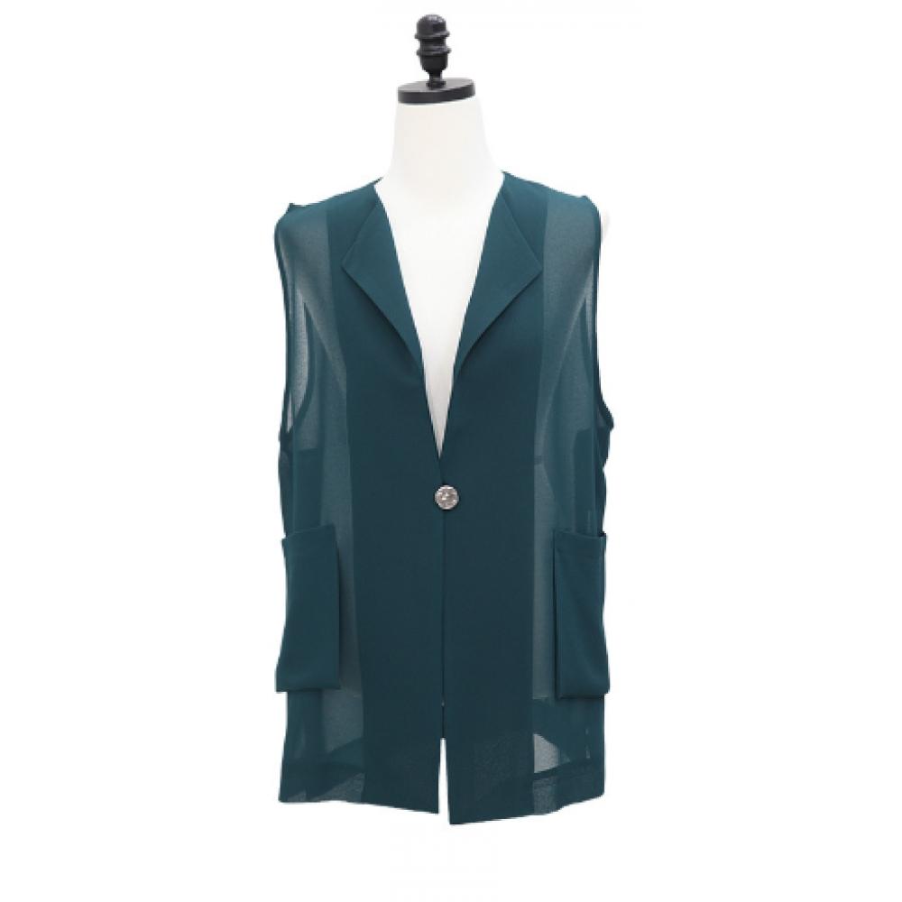 Shiz Madam Modern Sheer 3d Pocket Vest J31821