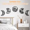 5Pcs Moon Phase Wall Hanging Decor Art Above Bed 10.6" H Boho Moon Phase Wood Wall Pediment Ornament for Living Room Bedroom
