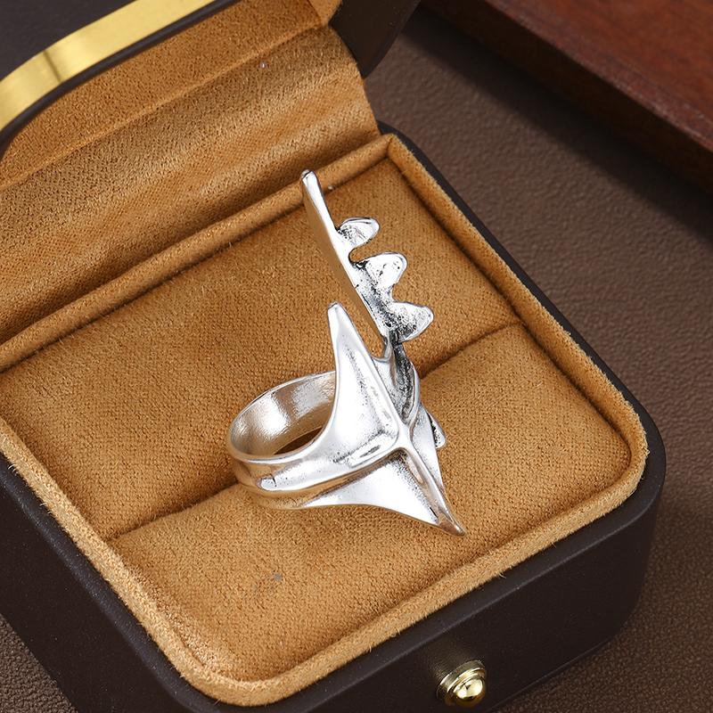 1-piece Fashionable Silver Color Irregular Opening Ring, Men's Personalized Trendy Holiday Party Jewelry Accessories