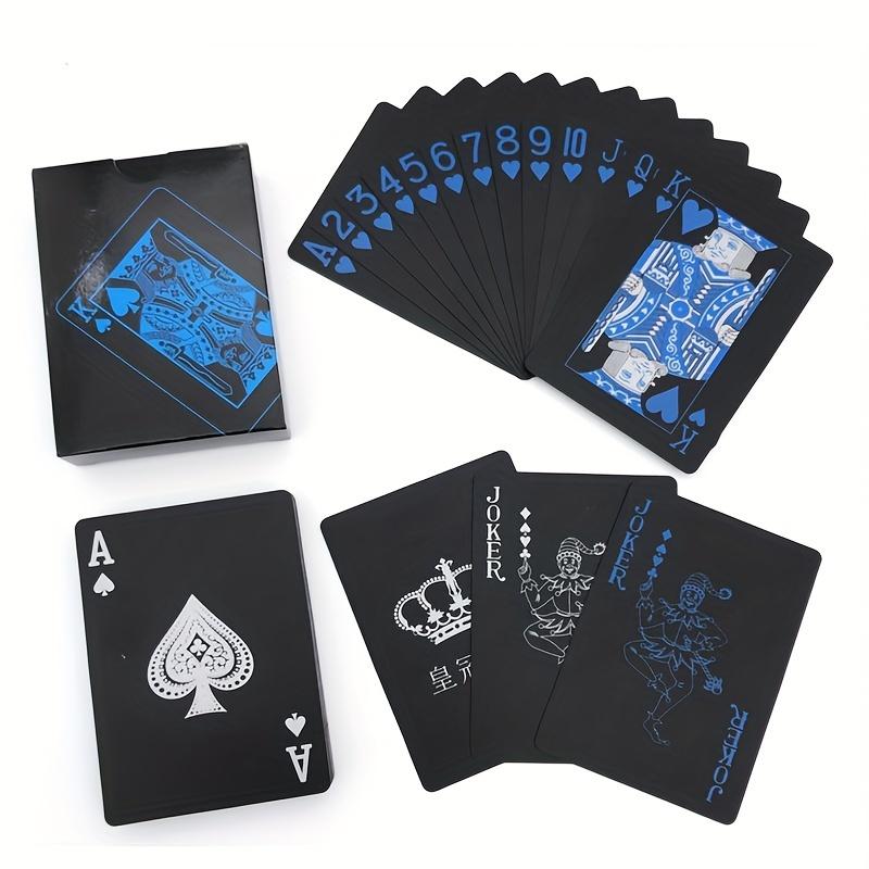 A Deck of Playing Cards and a Set of 7 Dice, Plastic Waterproof and Wear-resistant Playing Cards, Blue-purple Multi-sided Digital Dice.