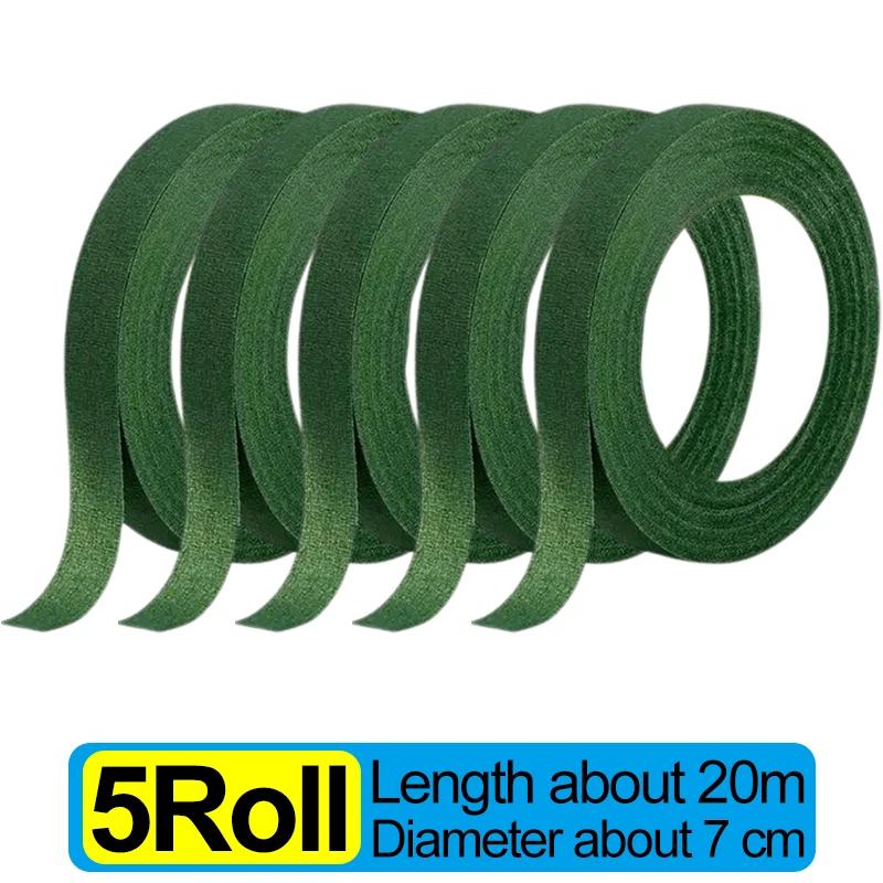 20/1Rolls Green Bouquet Floral Tapes Self-adhesive Stamen Wrapping Paper Tape DIY Flowers Decor for Florist Wedding Party Props