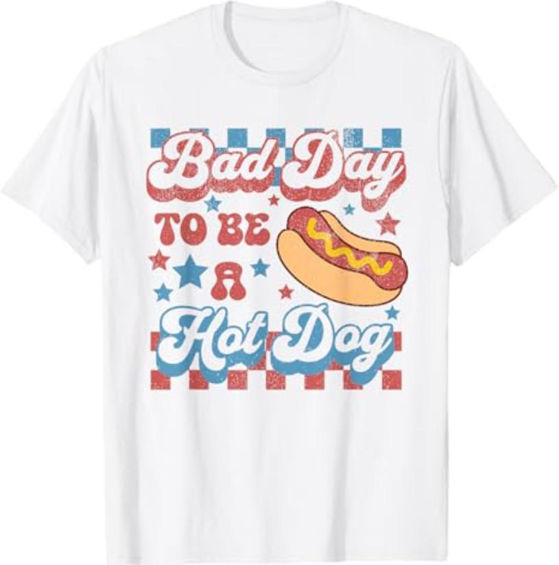Bad Day To Be A Hot Dog Funny BBQ Grilling 4th of July T-Shirt