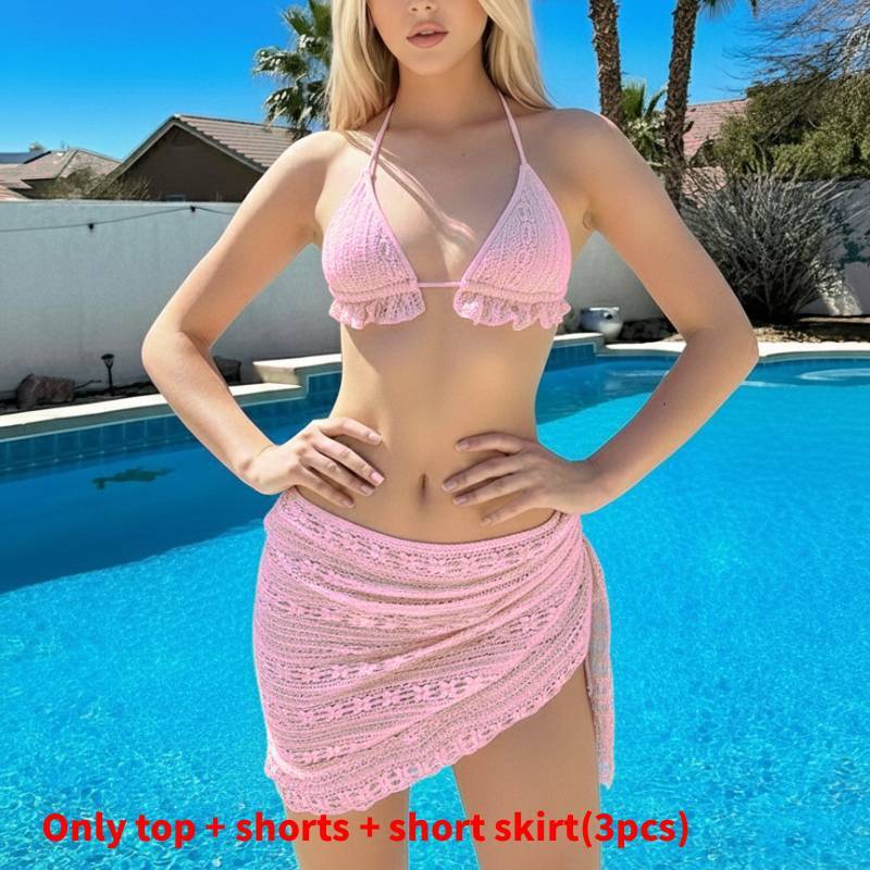 Classic Nylon Bikini Set For Women With Pure Color Design For Swimming And Water Sports