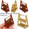 2 Colors Dollhouse Miniature Double Layer Storage Rack High Quality Accessory  Dollhouse Decoration