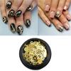 Gold Time Gear Flowers Nail Sequins 3D Flakes Manicure Decor Hollow Metallic