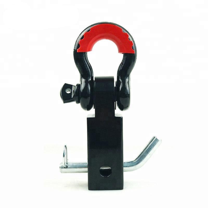 Heavy Duty 2'' 4*4 Carbon Steel Trailer Tow Hook Bar for Car Shackle Hitch Receiver With 3/4'' D Ring for Jeep