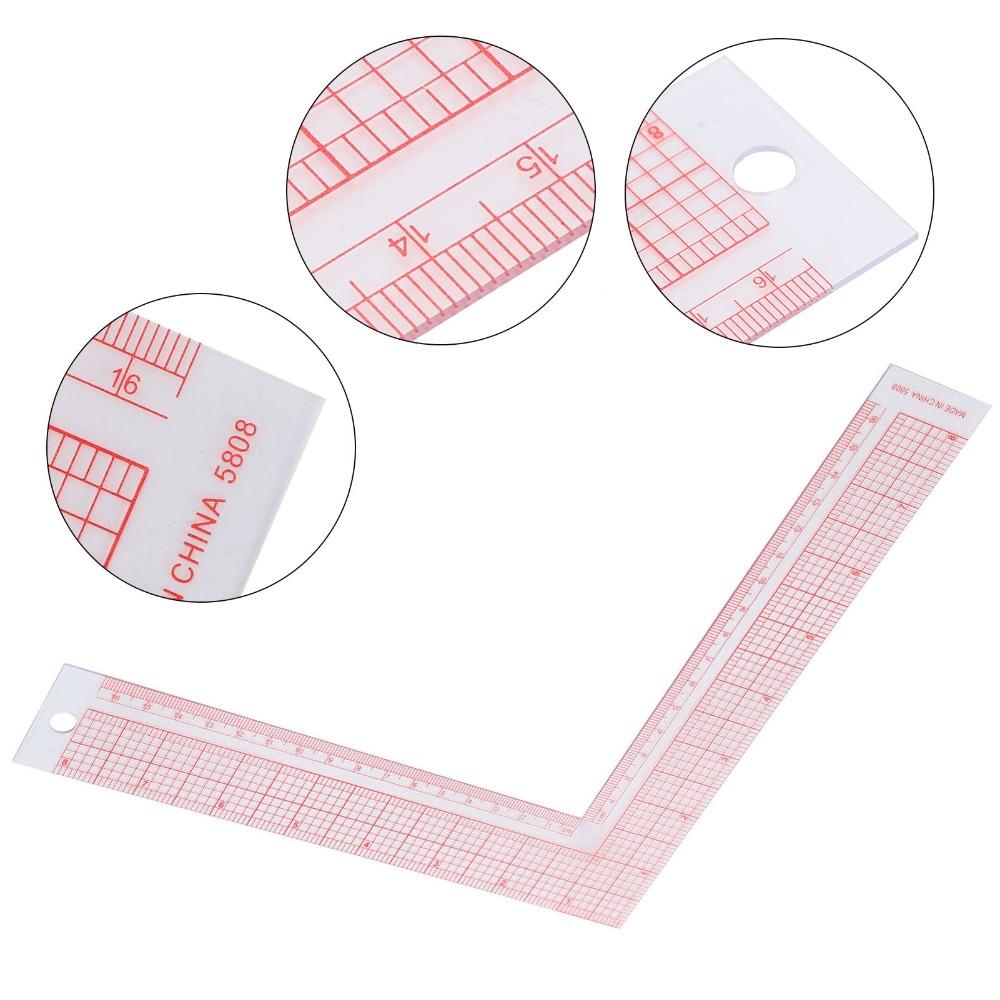 Plastic L-Shaped Ruler 90 Degree Right Angle Ruler Measuring Tool Sewing Ruler DIY Craft