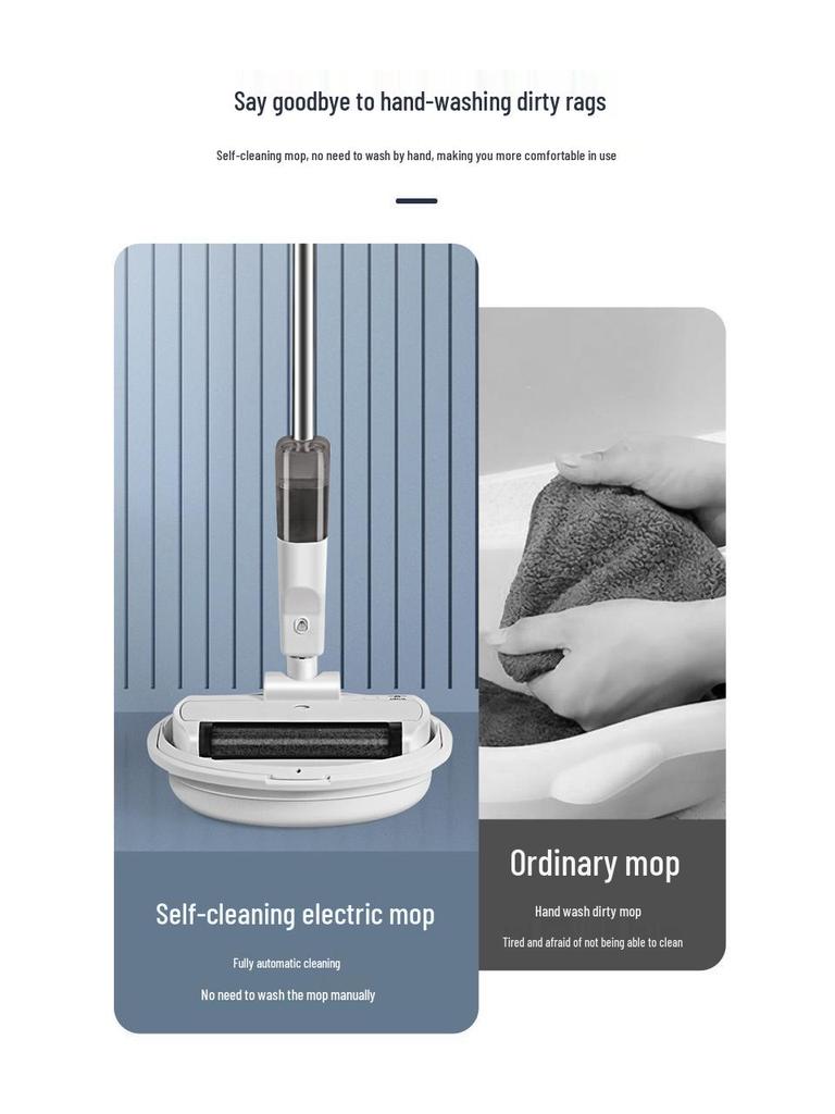 Handheld Wireless Silent Electric All-in-One Floor Scrubber & Vacuum Mop
