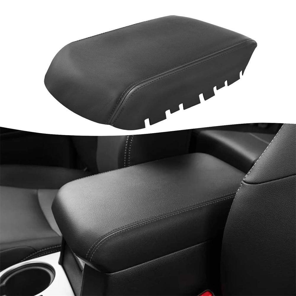 Center Console Lid Armrest Leather Cover Trim Black For Toyota 4Runner 2010-2023