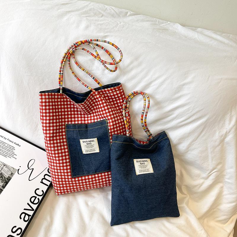 Retro double-sided dual-purpose bag, shoulder underarm bag, spring and summer new casual handheld bag for women