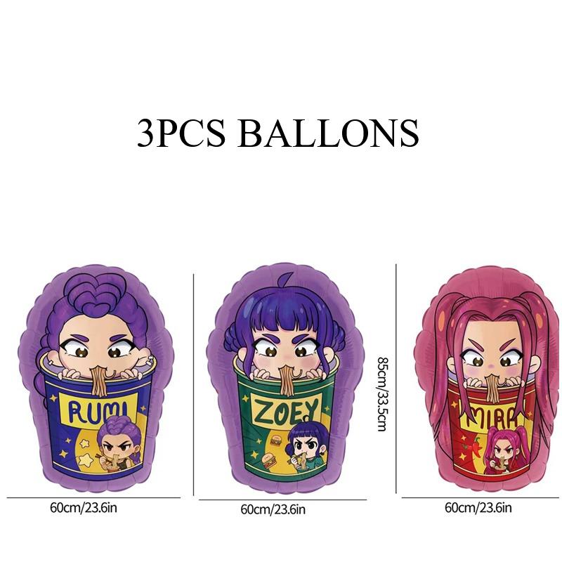 Kpop Demon Hunte Balony na imprezę Huntrix Balony na przyjęcie urodzinowe Akcesoria Dekoracja Anime Balony na imprezę tematyczną Zaopatrzenie