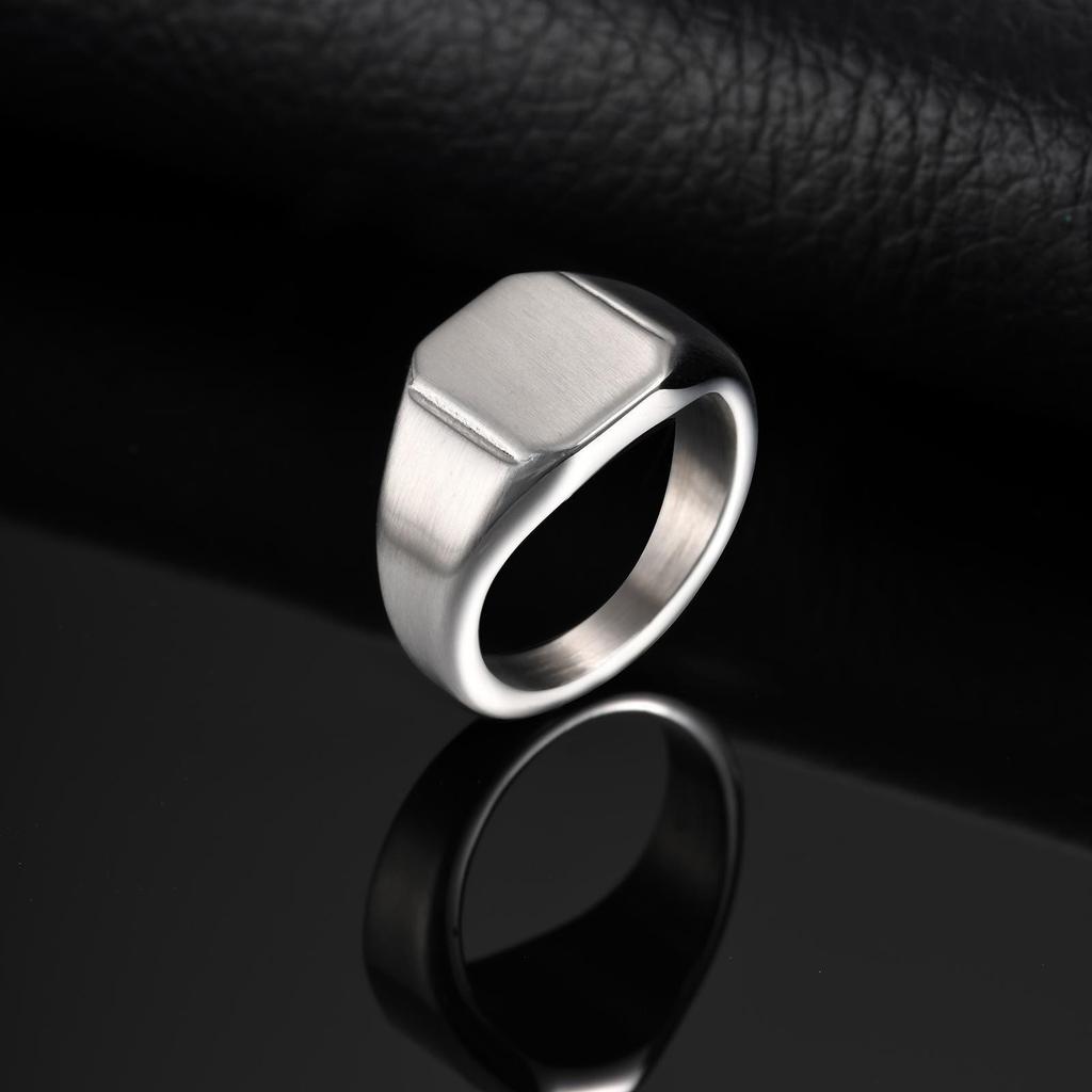 European & American Men's Stainless Steel Square Fashion Ring RC-693