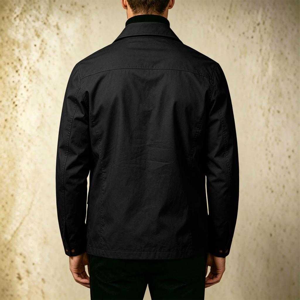 Men's Multi-Pocket Cargo Jacket with Lapel Collar, Casual Outerwear for Daily Wear