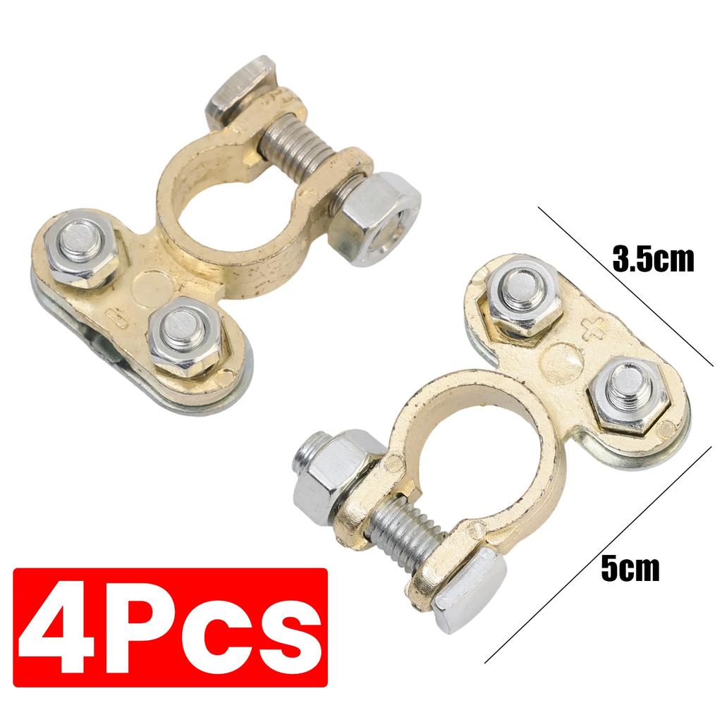 Car 12V Battery Terminal Screw Type Connector Brass Aluminum Alloy Clamps for Car Truck Van Lorry Caravan Campervan