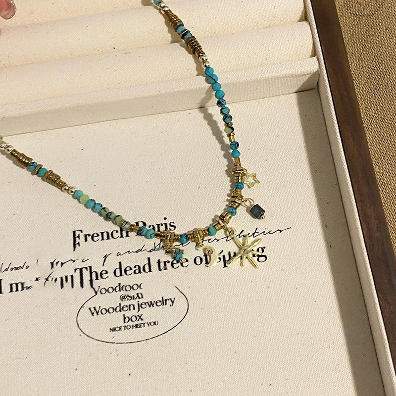 Vintage Natural Stone Beads Necklace Women'S Charm Mang Star Pendant Can Be Stacked Jewelry Gothic Jewelry Gifts