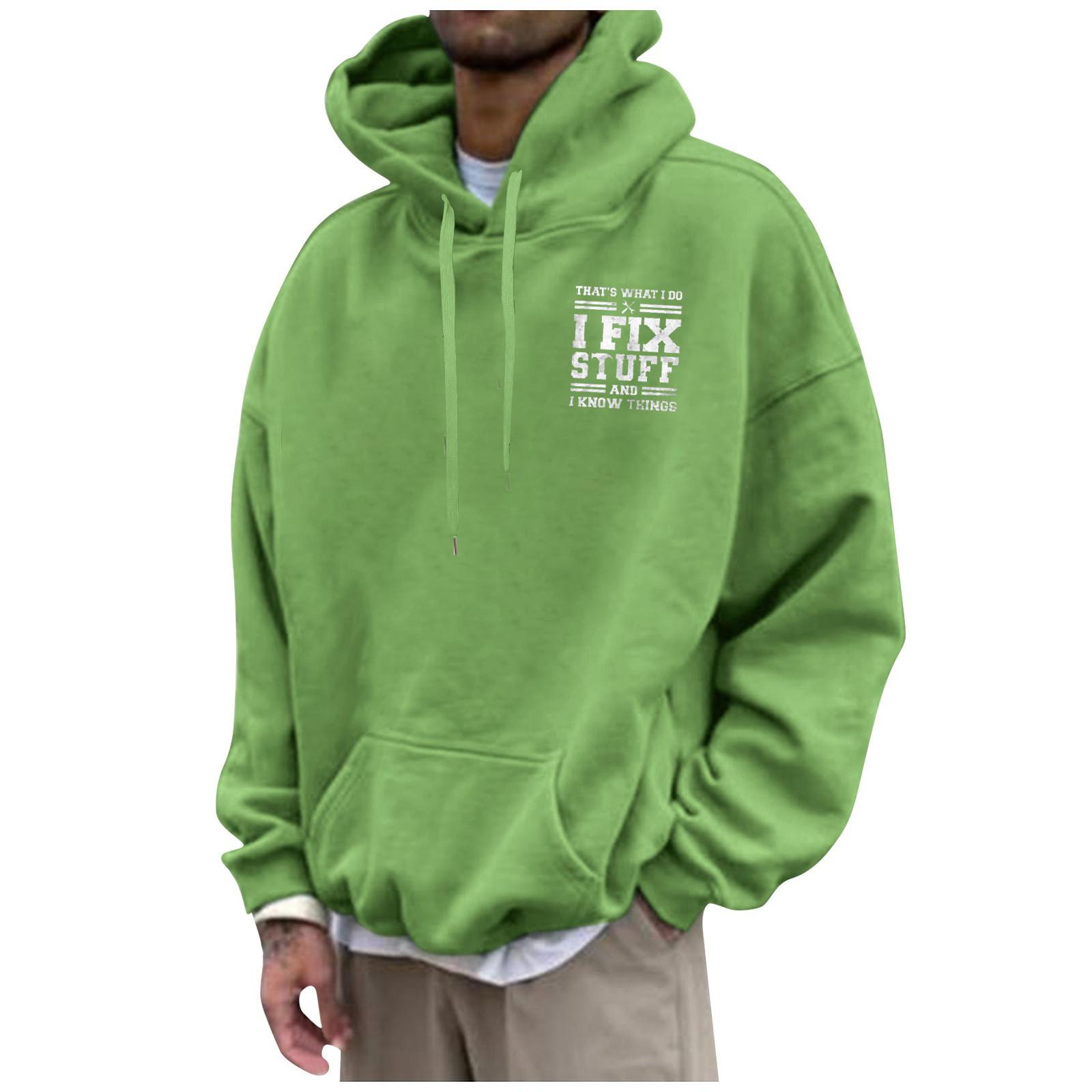 Мужская свободная толстовка с капюшоном с принтом — фото 18