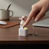 Sound-Effekt Schreien Ziege Schlüsselanhänger LED-Leuchtend Klingender Schlüsselring Fidget Knopf Spielzeug Schultasche