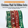 Gold Foil Checkered Christmas Ribbons 25 Yards/roll 2cm Width Assorted Set for Gift Wrapping Holiday Decor DIY Crafts