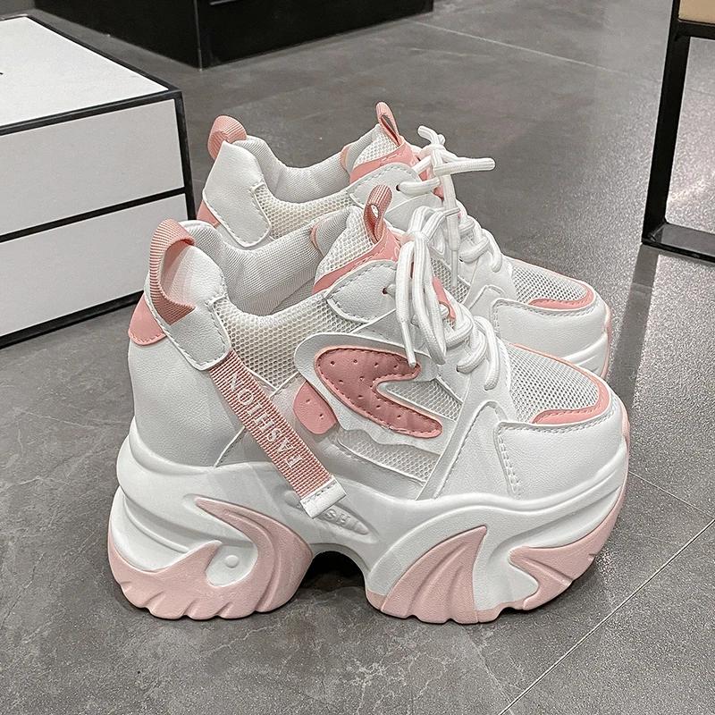 Fashion 2024 Women High Platform Sneakers New Summer Spring Non-slip breathable Shoes 10CM Thick Sole Casual Shoes Dad Sports Sneakers