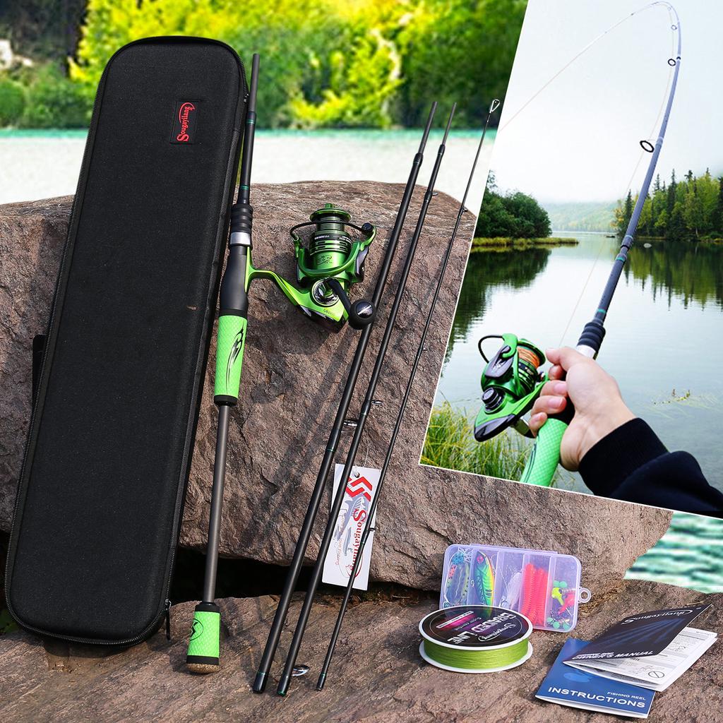 Spinning Fishing Rod and Reel Set 2.1m Fishing Rod with 2000 Fishing Reel for Carp Fishing Tools
