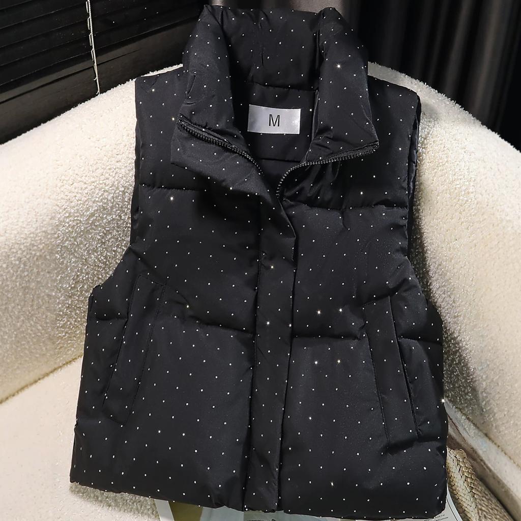 Cotton vest women's short autumn and winter new women's cotton vest sleeveless cotton vest jacket women