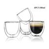 1-6PCS 80-650ml Double Wall Glass Clear Handmade Heat Resistant Tea Cups Healthy Drink Coffee Milk Mug Insulated Shot Glass Gift
