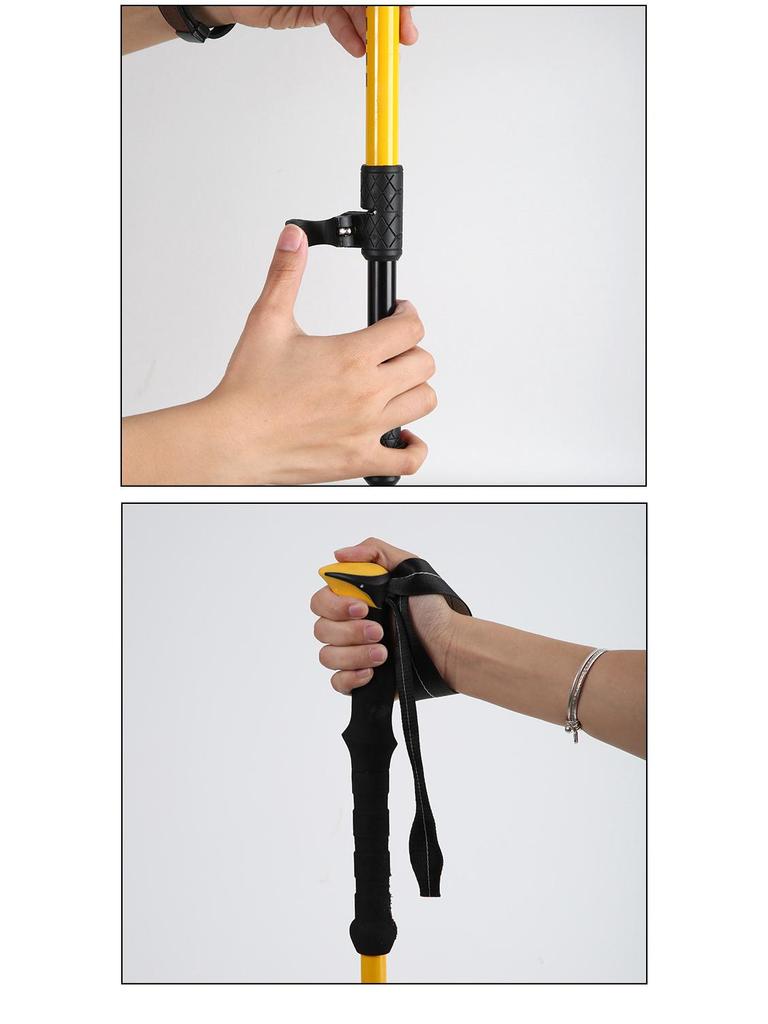 Ultra-light Telescopic Aluminum Trekking Pole - Foldable, Portable, and Perfect for Hiking and Climbing