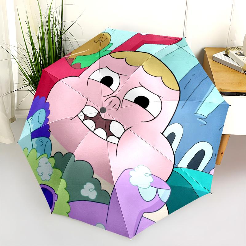 Pooh Pattern, Automatic Folding Umbrella, Portable and Foldable Design, 8 Ribs, a Christmas or Birthday Gift.