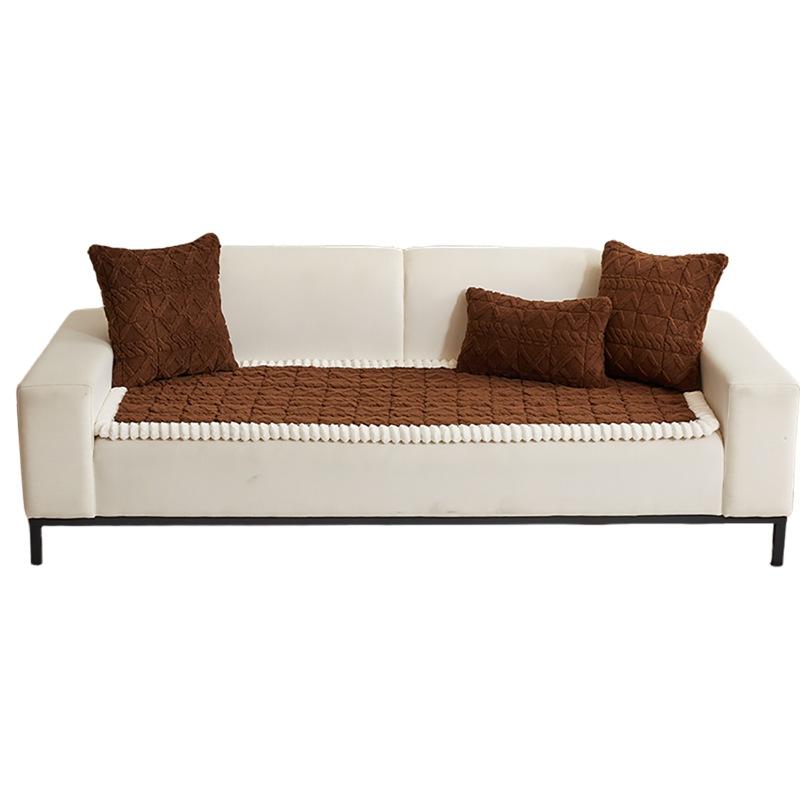 Thick and Soft Plush Sofa Slipcover Straight Sofa Cushion Fabric Mat Cushion Towel in Autumn and Winter Seat Couch Mat Living Room Home Decoration