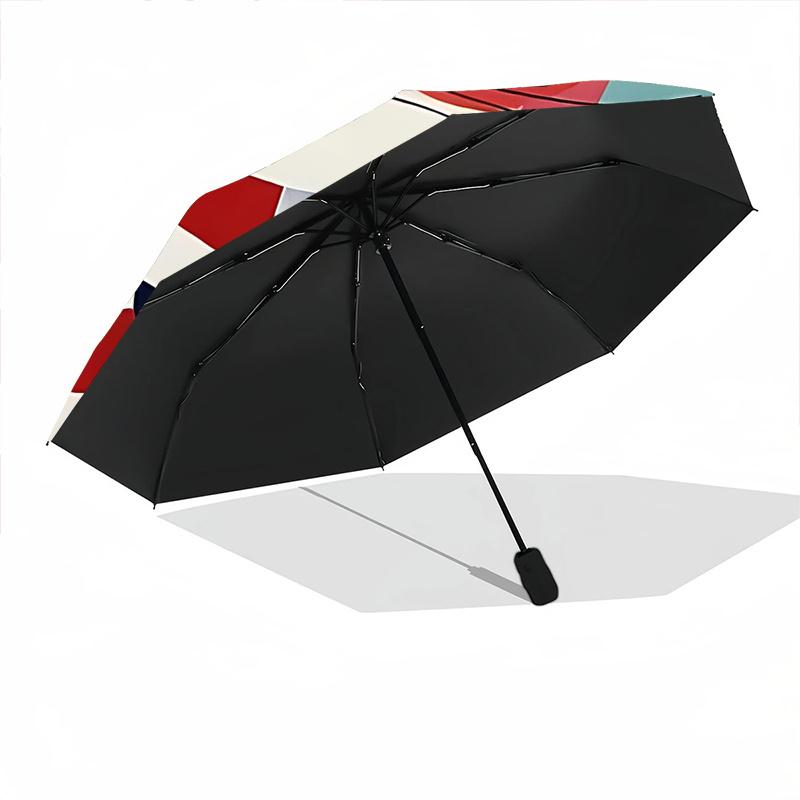 1pc Cat Glasses Striped Scarf Automatic Open/close Umbrella, 8-Rib sturdy structure, Portable Travel Umbrella, Parties, Everyday Useb065