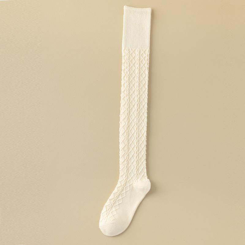 High Tube Hemp Over Knee Thin Wool Socks Warm Non-Slip Long Tube Pattern Stockings Knee Pads