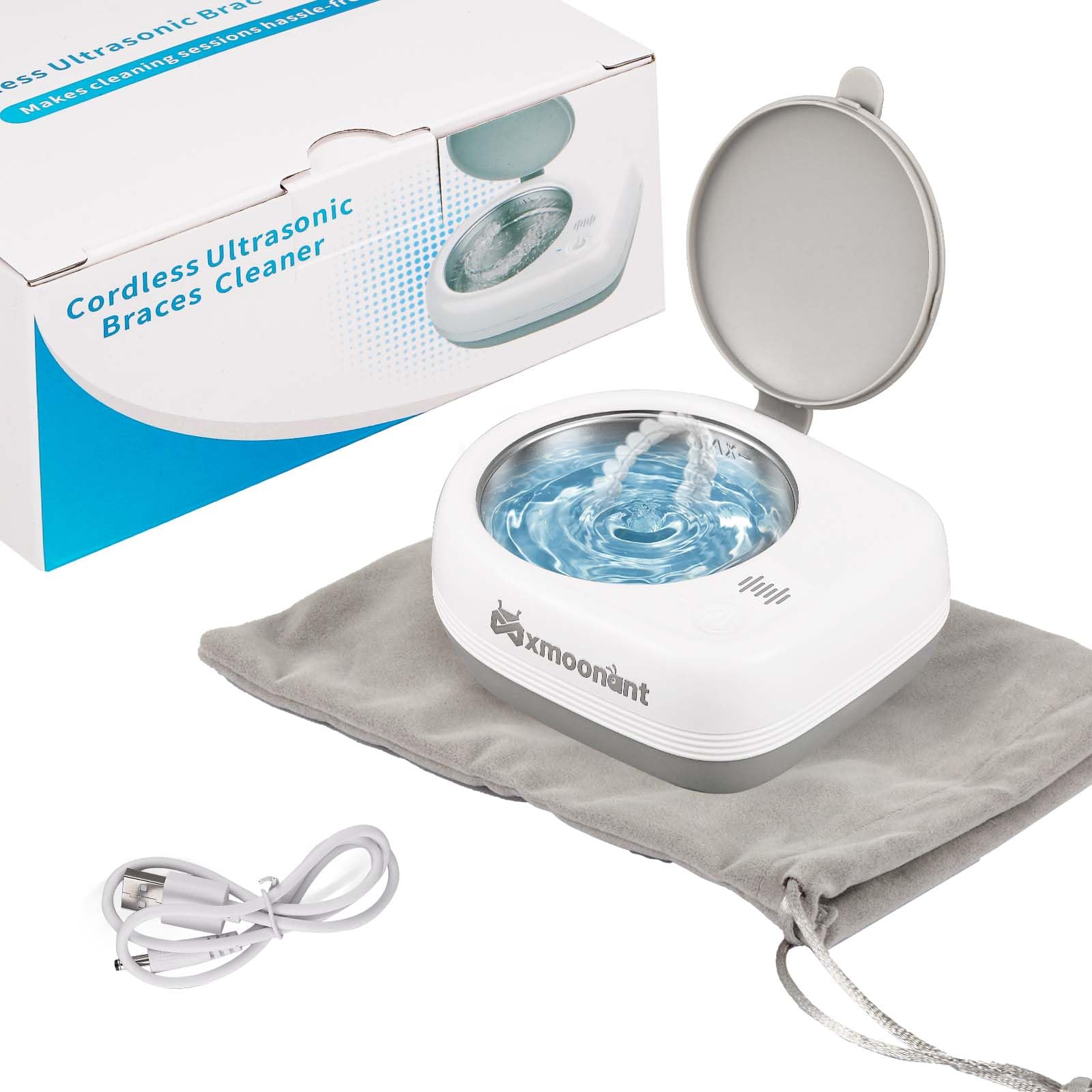 

Mxmoonant Wireless Ultrasonic Cleaner for Easy Storage and IPX5 Fully 2000mAh Power 18W Powerful Odor and Dirt Perfect for Business Bad and Bacteria