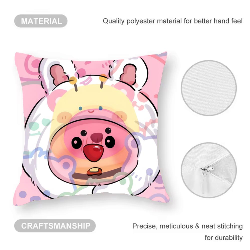 Custom Zanmang L-Loopy Throw Cushion Cover Anti-dustmite Pillowcase Invisible Zipper Silky Short Plush Sofa Cushion Cover