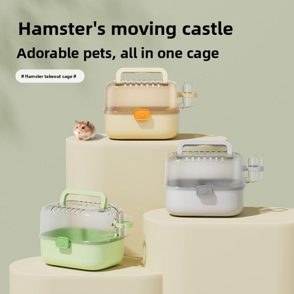 Escape-Proof Hamster Travel Carrier Ventilated Guinea Pig Handheld Case Small Pet Cage  Vet Visits