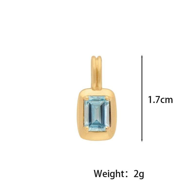 Women's Colorful Zircon Pendant Necklace Minimalist Geometric Design Bead Chain Suitable for Office Casual Wear Gifts