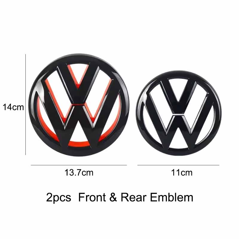 

For VOLKSWAGEN VW 137mm ABS Car Front Grille Emblem & 110mm Rear Trunk Lid Badge For VW Volkswagen Golf 6 golf6 MK6 GTI 2010-201