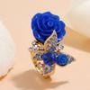 5 Color Women Rose Ring Fashion Exquisite Retro Butterfly Accessories Decorative