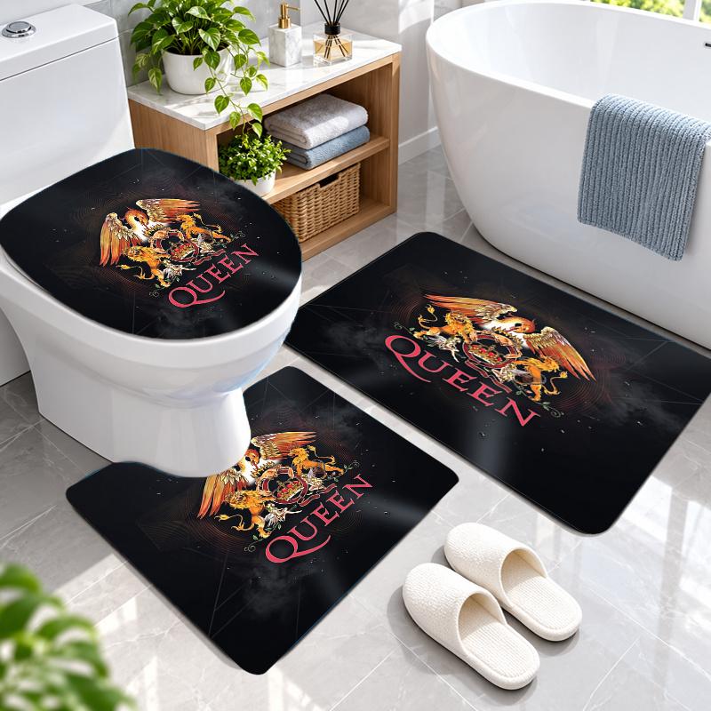 3Pcs Flannel Toilet Mat Set Queen Bathroom Rug Bath Carpet Non Slip Home Decor
