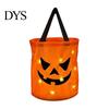 Creative Pumpkin Gift Pouch Glowing Candy Bag with LED Lights, Reusable Halloween Treat Night Visibility Bucket Tote for Kids, Trick or Handbag Party