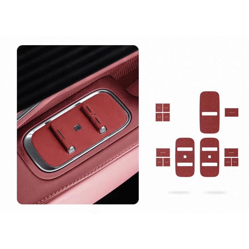 For Zeekr 8X 2026 Suede Glass Switch Window Lift Panel Trim Sticker Protection Stickers Car Accessories