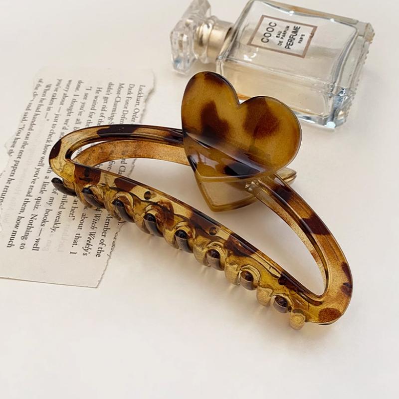 1pc Acid Leopard Print Claw Clip Large Size High-end Feeling Hair Clip for Women Rear of Head Bun Shark Clip Hairpin Headpiece