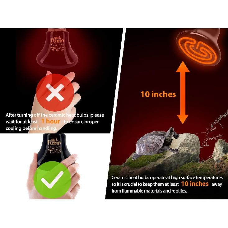 BNOSDM Reptile 75W Ceramic Heat Emitter,4 Pack Reptile Heat Lamp Bulbs,Non Light Emitting,Brooder Coop Heater Lamp Bulb for Amphibian Reptile Lizard
