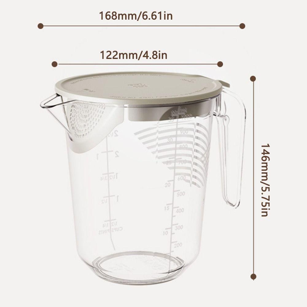 New 1000ML Filter Measuring Cup Large Capacity with Scale Baking Cups Thickened Cold Water Kettle Kitchen Baking Gadgets