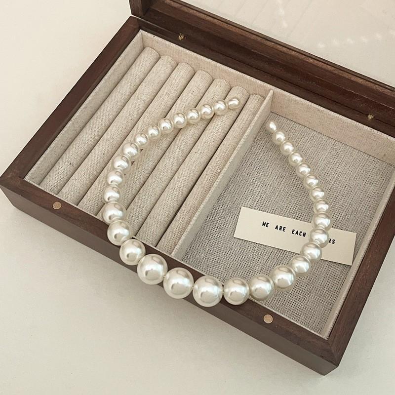 Women's Full Pearl Headband Sweet Elegant Hairband Padded Comfortable Hair Hoop for Date Night Party Hair Accessories