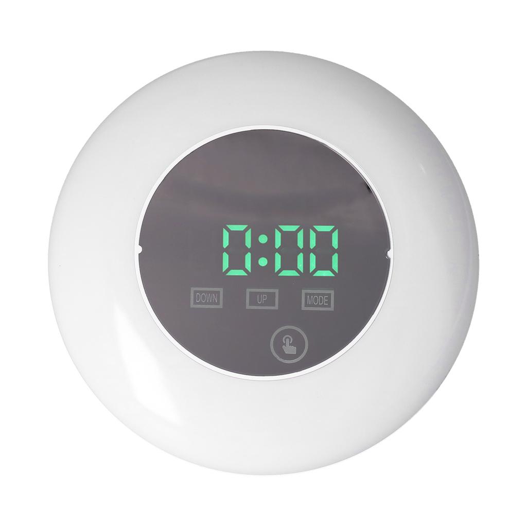 LED Digital Alarm Clock Mirror Clock Thermometer Clock 7 Color Electronic Clock for Bedroom Office