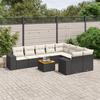 Vidaxl 10-Cz. Set da Giardino, Cuscini Rattan Nero Pe